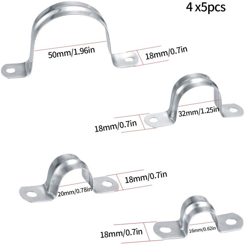 UTMACH 16PCS Fascette Metalliche Stringitubo in Acciaio Inox Fascette Stringitubo Regolabili Kit