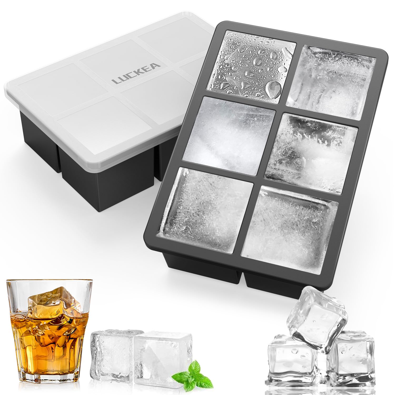 Stampini Per Ghiaccio Silicone 3 Pezzi - Set Per 37 Cubetti Riutilizzabili BPA Free