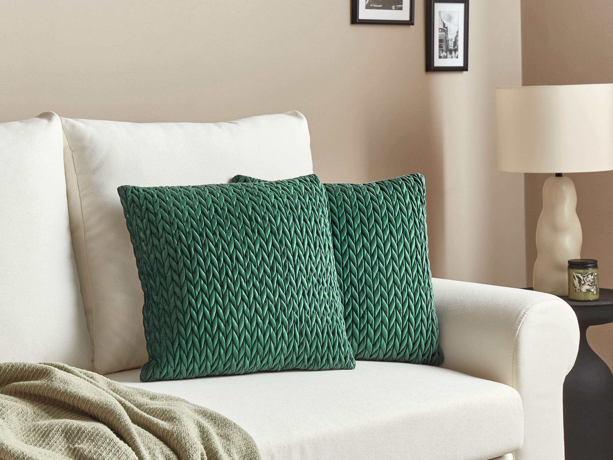 Set de 2 perne decorative ECLIPTA 45 x 45 cm Uni 2buc
