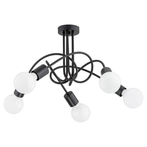 Lampa sufitowa wisząca Lupo czarna 5xE27x15W styl klasyczny wym: 32 x 47,5 x 47,5 cm metal Alfa