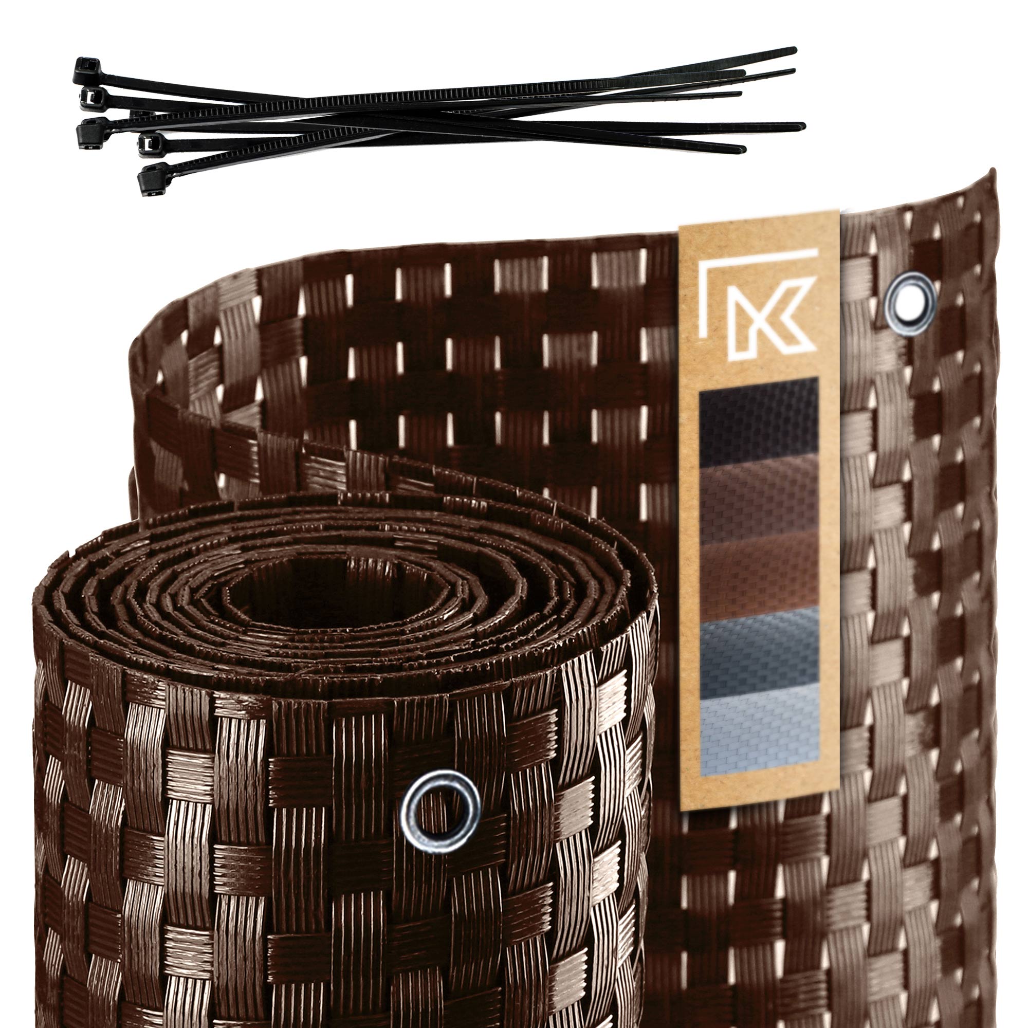 OSŁONA BALKONOWA TECHNORATTAN 1x5m BRĄZOWA MATA NA BALKON TARAS PREMIUM