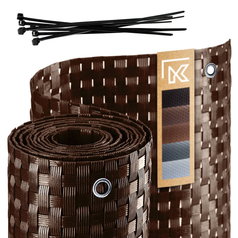 OSŁONA BALKONOWA TECHNORATTAN 1x5m BRĄZOWA MATA NA BALKON TARAS PREMIUM