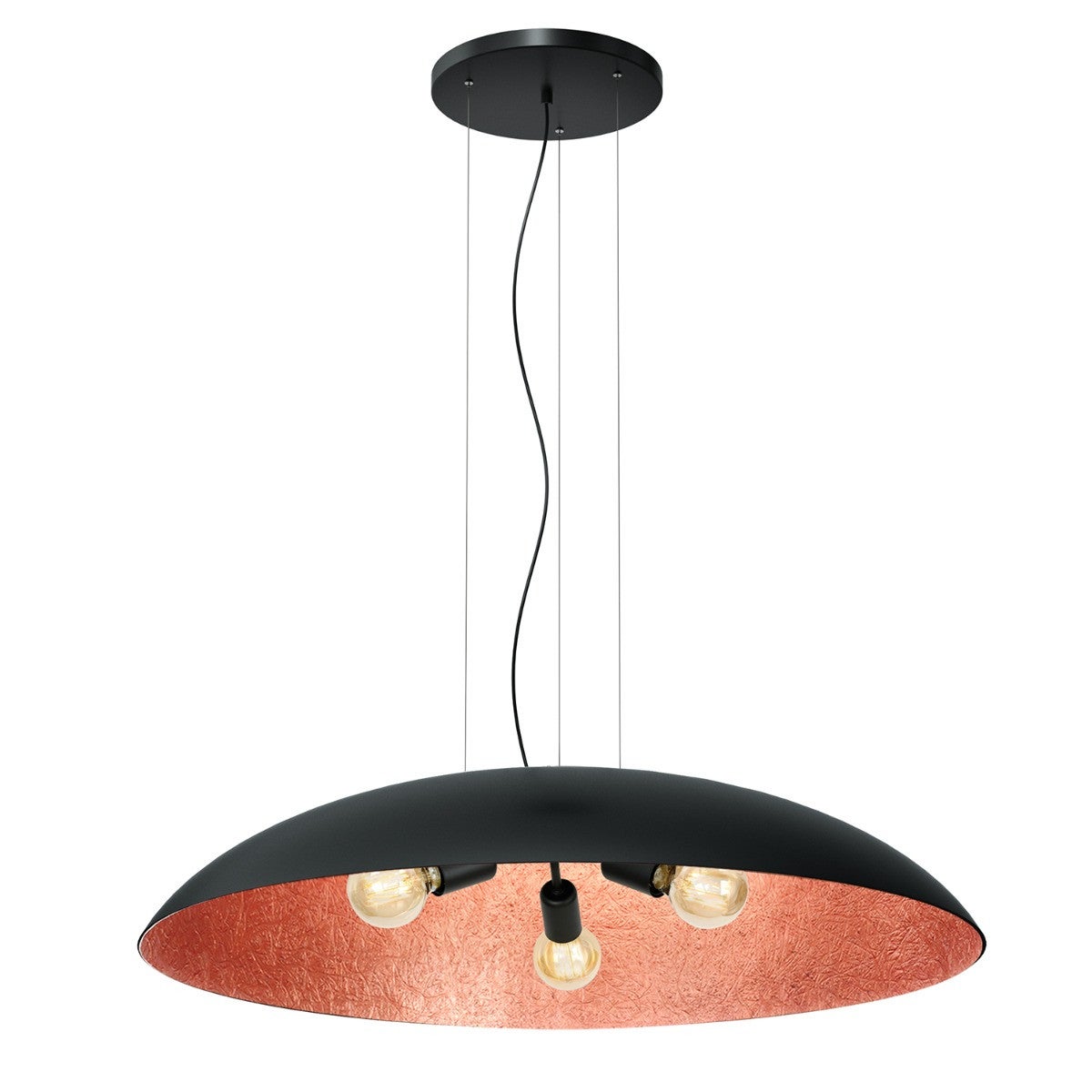 Lampa wisząca Compo czarny mat-miedziana 3xE27x15W wym: 130 x 100 x 100 cm kompozyt Luminex