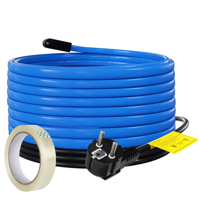 8m 136W Cable calefactor de protección contra las heladas autorregulable con termostato y 10 m de cinta adhesiva IP68