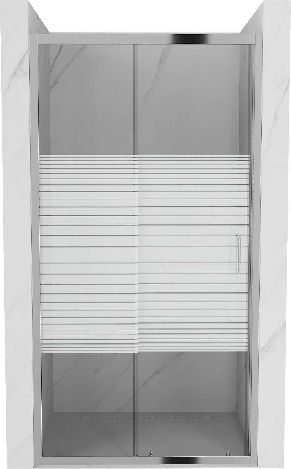 Mexen Apia drzwi prysznicowe rozsuwane 100 cm, pasy, chrom - 845-100-000-01-20