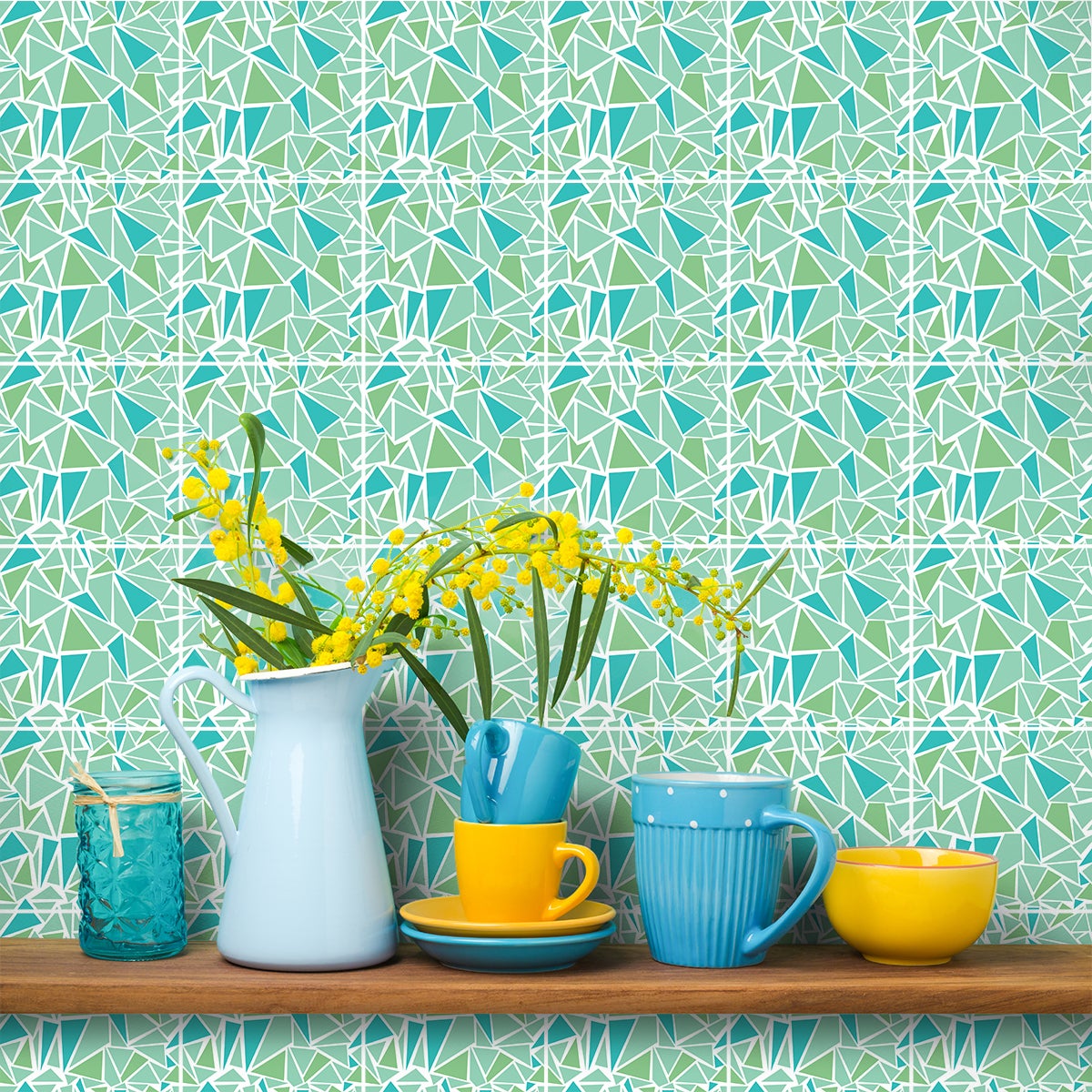 9 adesivi piastrelle terrazzo lila - Sticker adesivo - adesivi murali - 9stickers10x10cm - 6