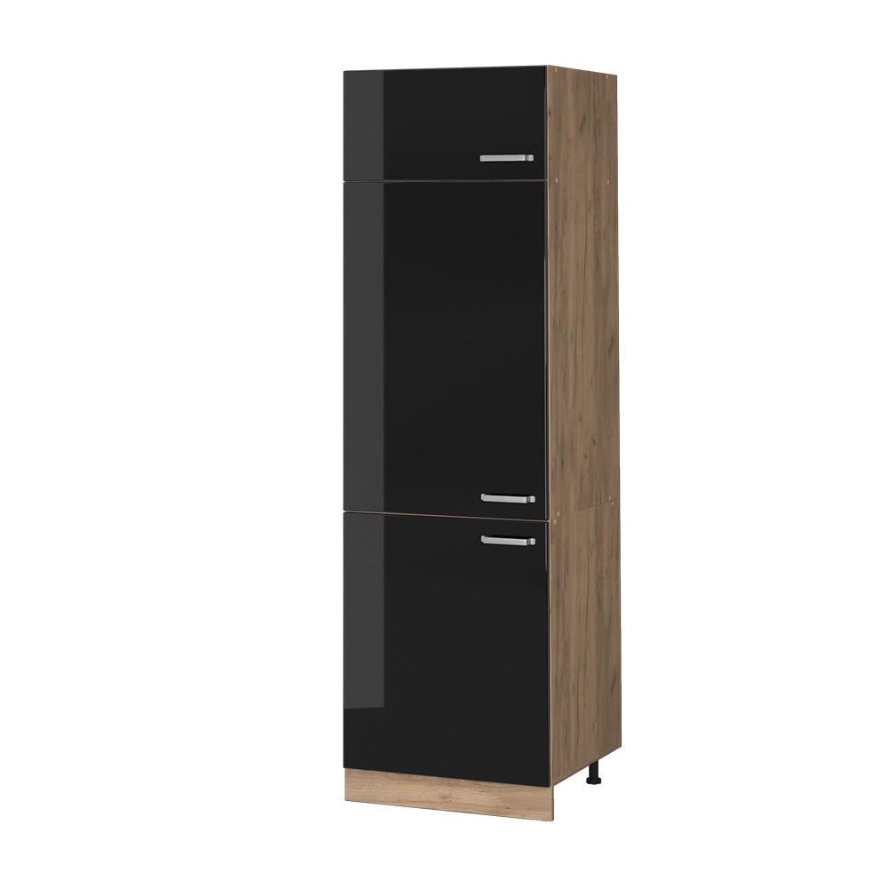 Vicco Szafka na lodówkę R-Line, Czarny wysoki połysk, 60 cm