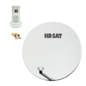 HDSAT Parabole Blanche Acier 80cm idéal ASTRA EUTELSAT