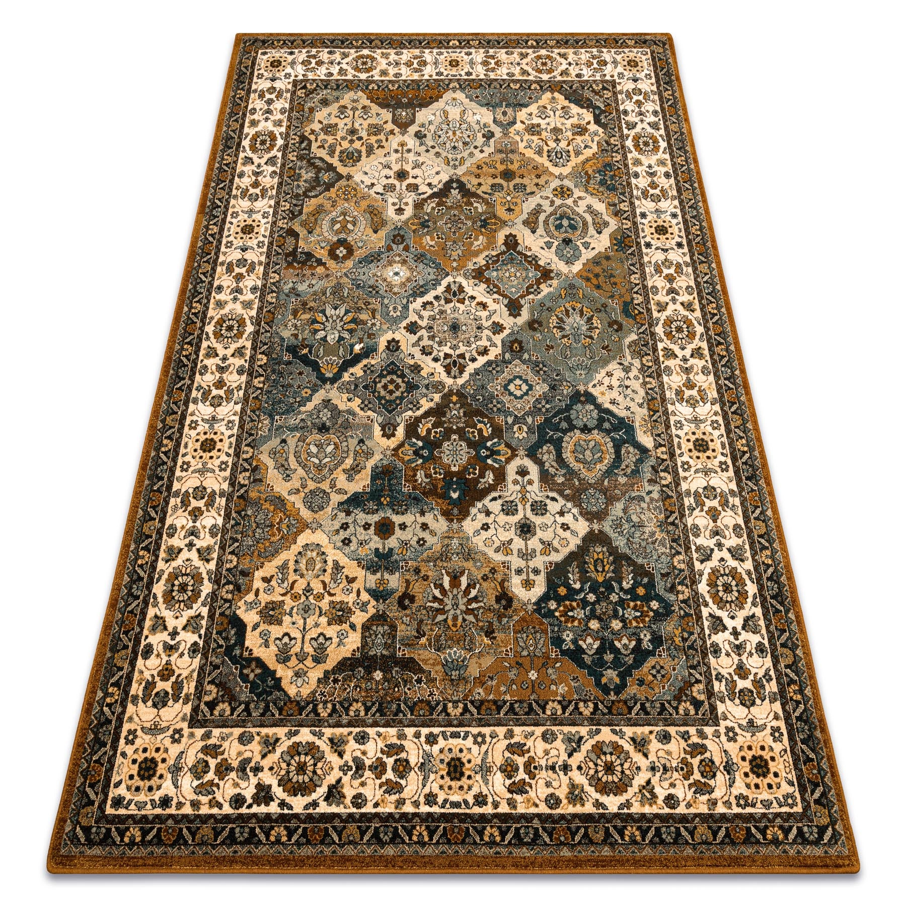 Dywan wełniany POLONIA Samari Ornament jadeit brązowy 200x300 cm