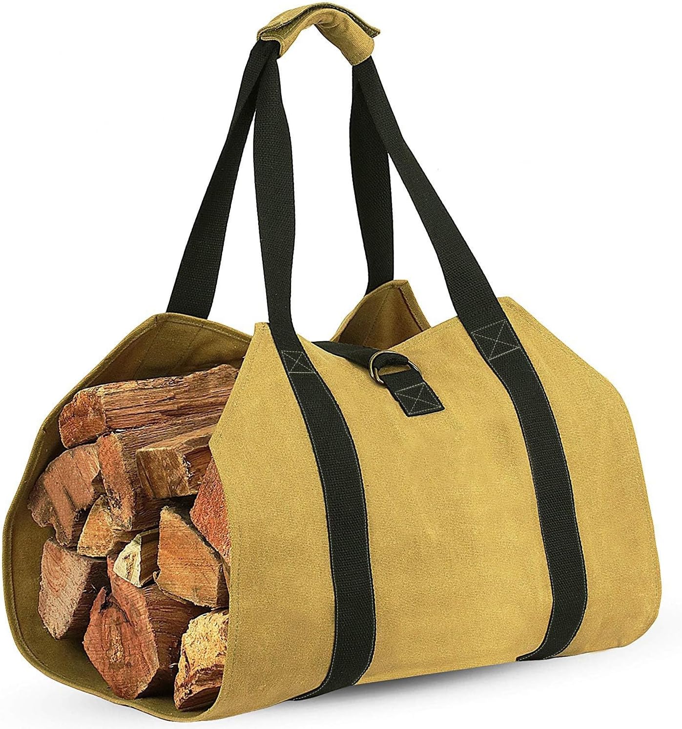 Sac De Transport Pour Bûches De Cheminée - Tissu Oxford 900D - 100x46 Cm - Noir - Porte-bûches Pratique