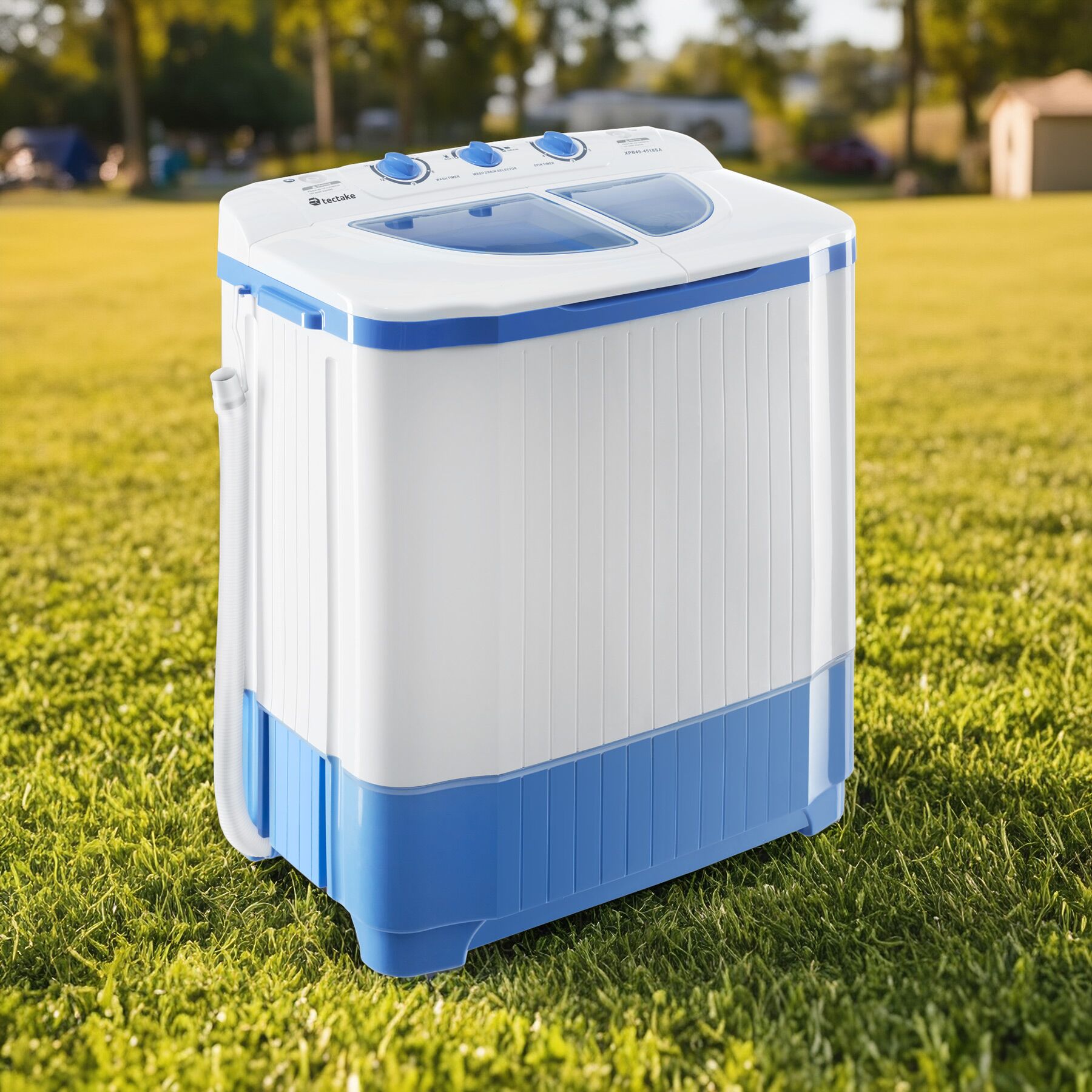 TECTAKE Máquina de lavar miniatura Com centrifugadora, 2 câmaras - 2
