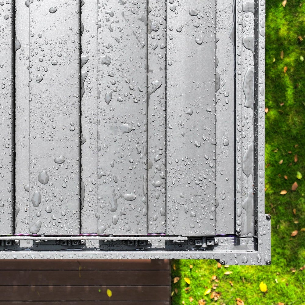Pergola bioclimatique autoportée 3x5 m acier anthracite avec lames orientables – MIRADOR 80S - 5