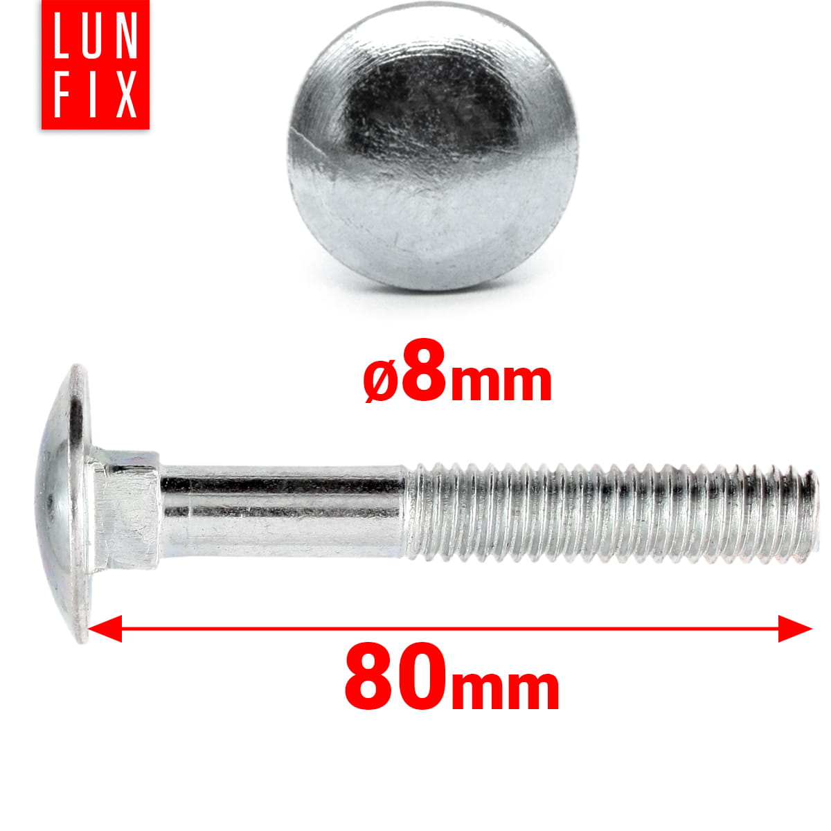 Śruba zamkowa M8 80 mm 1kg