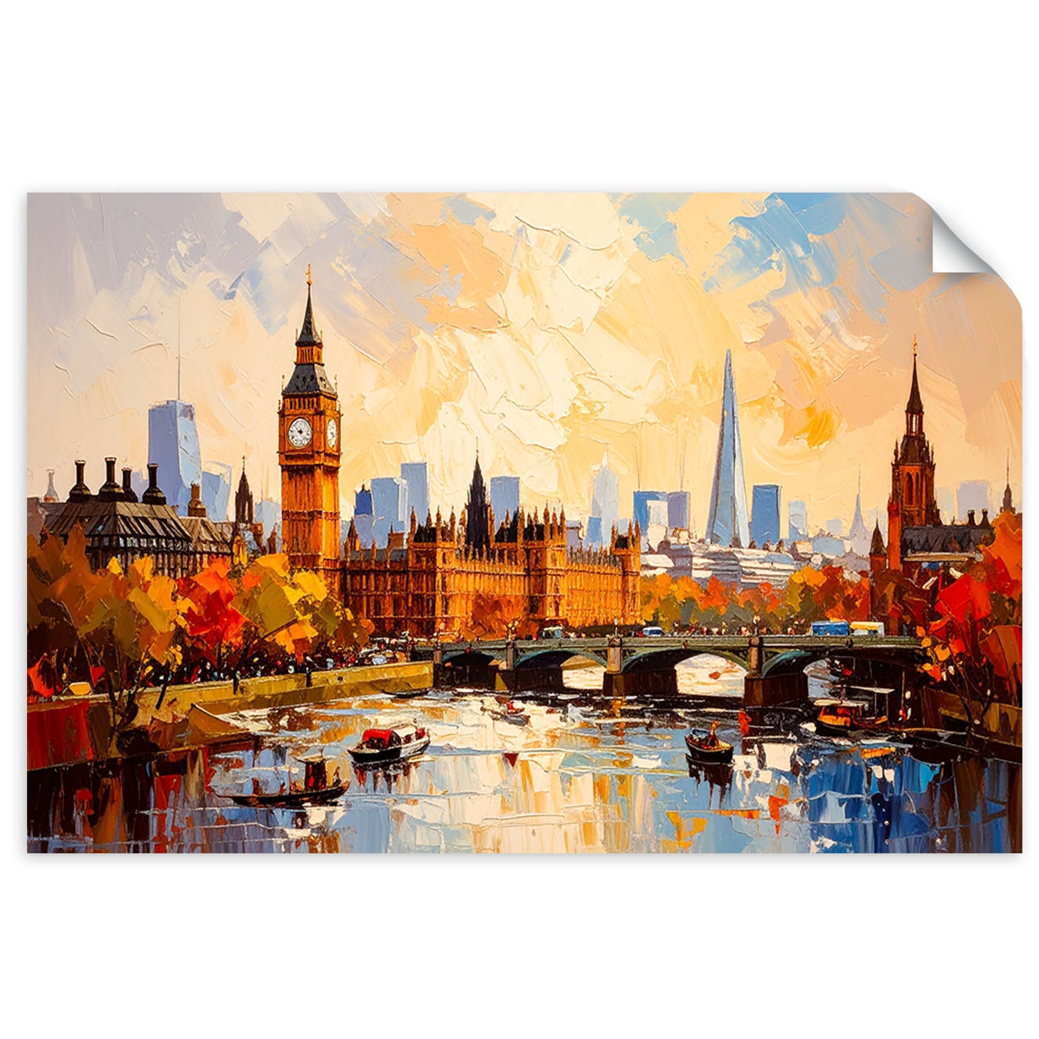 Naklejka samoprzylepna, Panorama Londynu Big Ben 100x70
