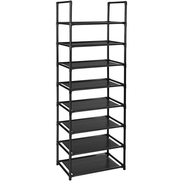 Scarpiera a 8 livelli, (46*28*140 cm), scarpiera alta e stretta, plastica, verticale, scarpiera da esposizione