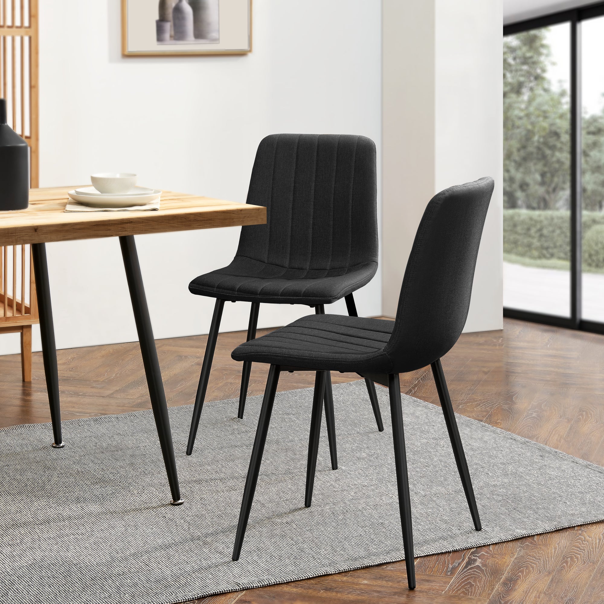 Set di Sedie da Sala Pranzo Sedie con Rivestimento in Tessuto