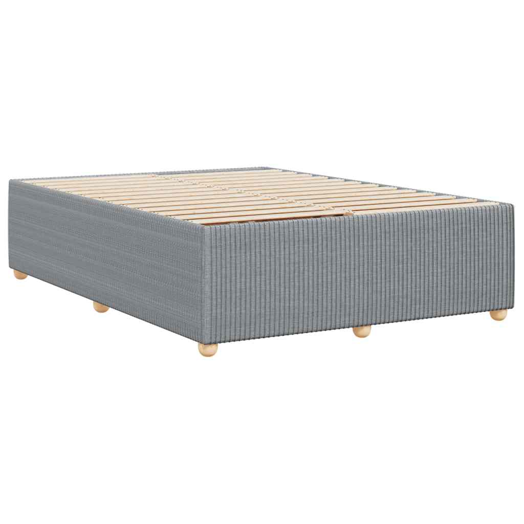 Cadre de lit sans matelas, en tissu, gris clair, pour la chambre, 140 × 200 cm - 6