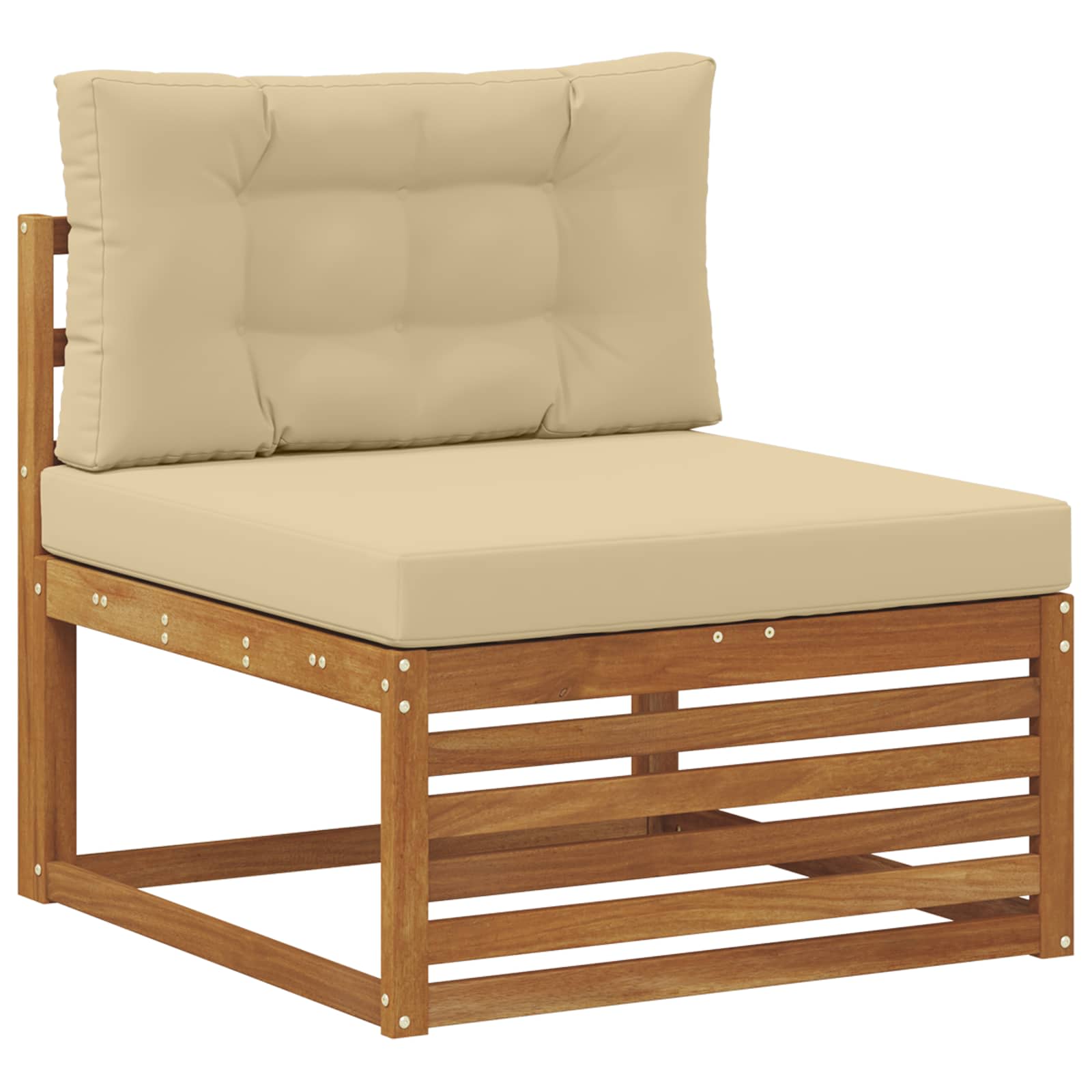 Ensemble de canapés d'extérieur 7 pc naturel et beige - 3