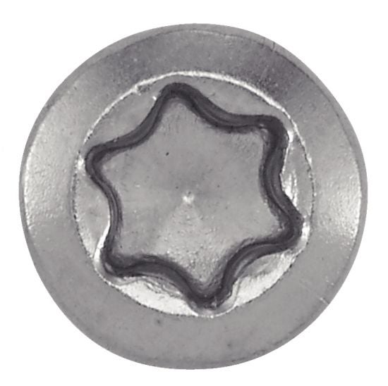 Vis terrasse tête fraisée réduite six lobes - Double filet - Inox A4 5x70 mm - Seau de 300