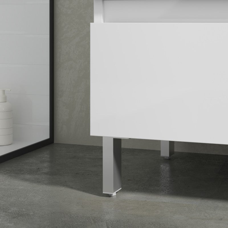 Conjunto MUEBLE de Baño con 3 Cajones + LAVABO 【ANCHO 60】 【BLANCO BRILLO】 - 4