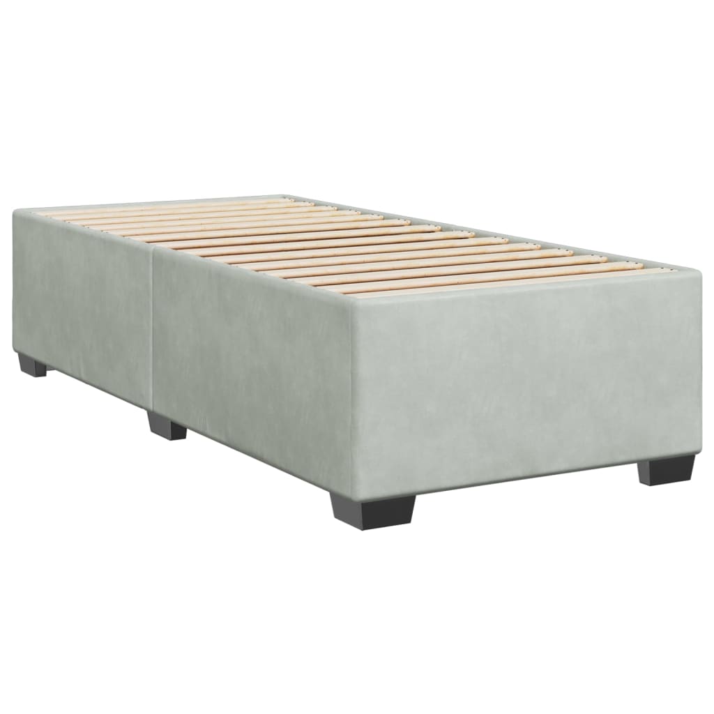 Cadre de lit sans matelas, en velours, gris clair, pour la chambre, 100 × 200 cm - 6