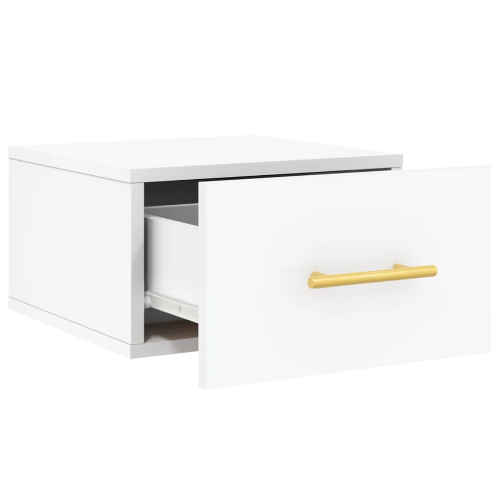 Mesita de noche de pared，Mesilla de noche flotante blanco 35x35x20 cm CFW86689 - 6