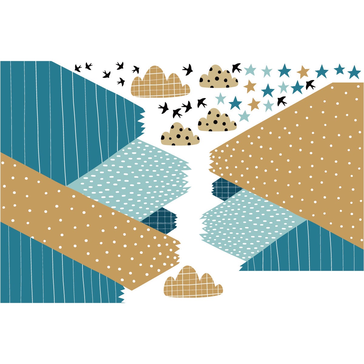 Adesivi di montagne di Natale - Sticker adesivo - adesivi murali - 40x60cm - 4