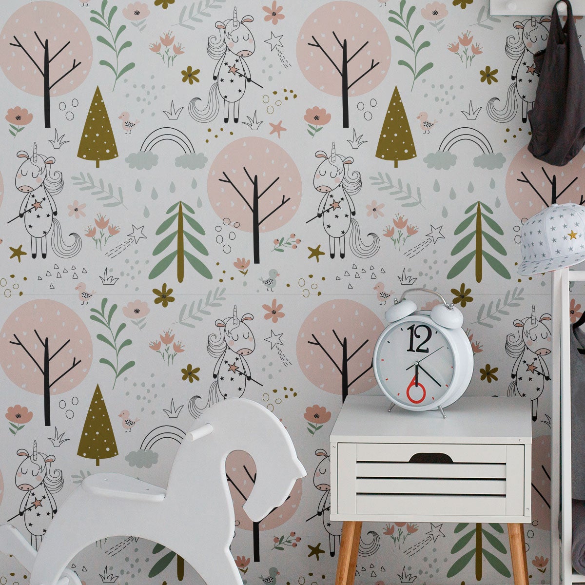 Adesivo arazzo stanza dei bambini gli unicorni dei boschi - Sticker adesivo - adesivi murali - 40x40cm - 5
