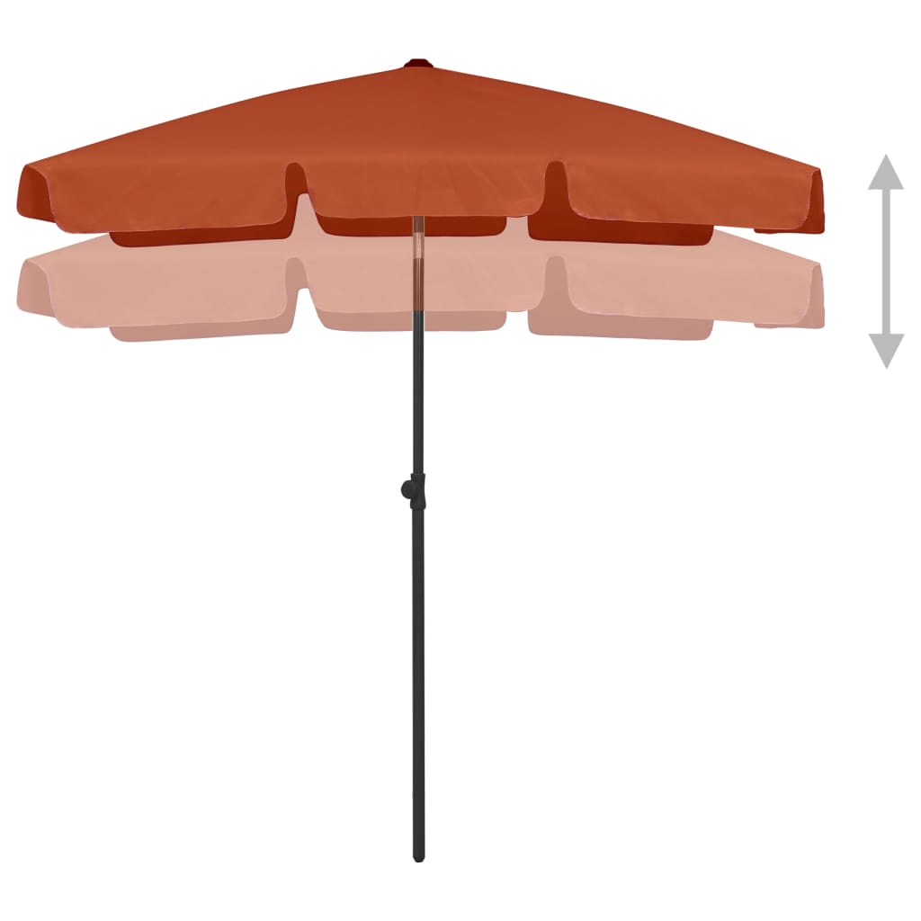 Parasol de plage Terre cuite 180x120 cm - 5