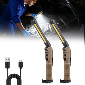 Lampe De Travail LED Pliable 180° – Aimant, Crochet, 7 Modes – Pour Atelier & Camping