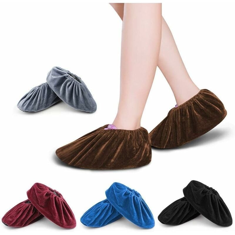 5 par umywalnych ochraniaczy na buty, antypoślizgowe ochraniacze na buty wielokrotnego użytku z flanelą