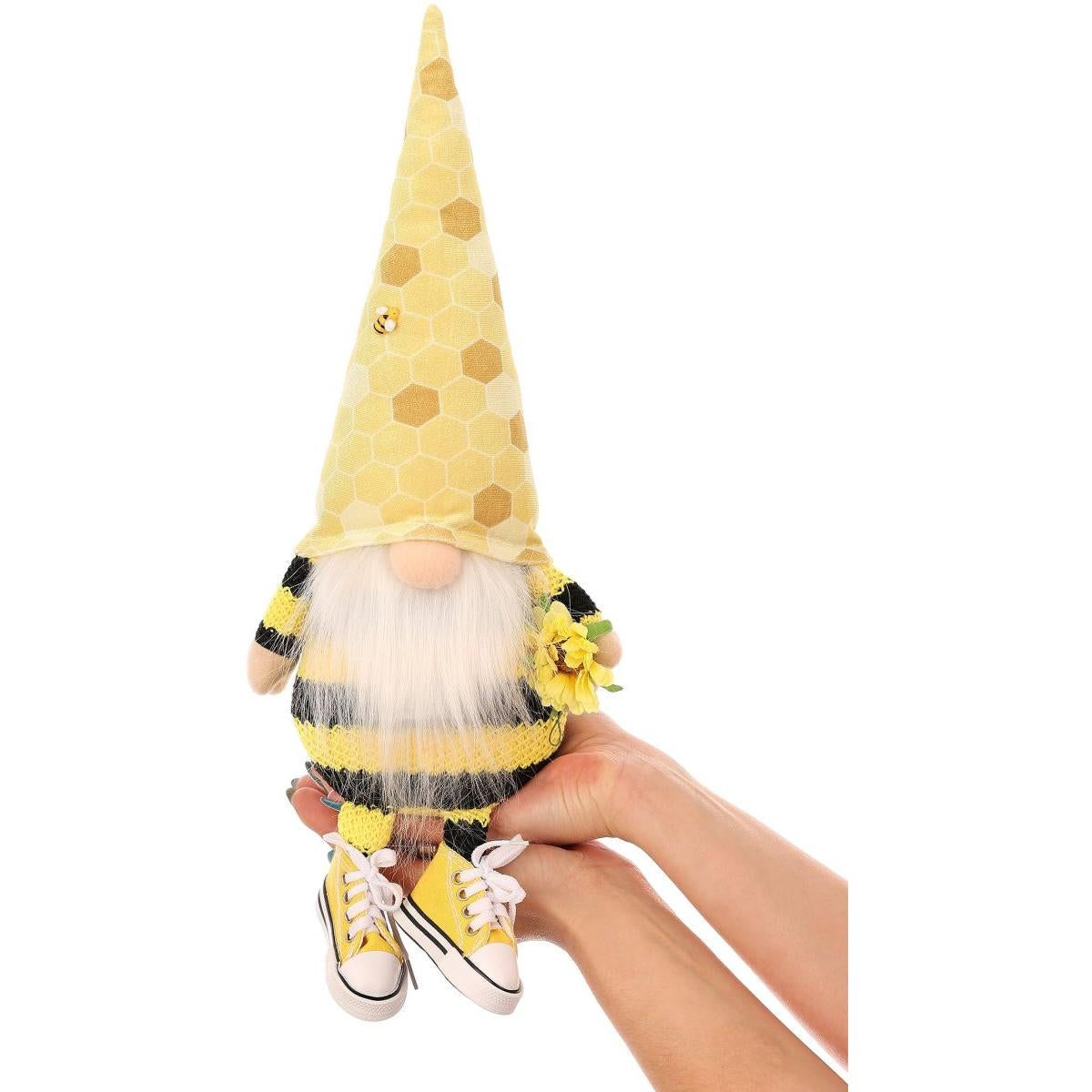 Skrzat gnom siedzący Truteń 35 cm plus 6 cm nóżki w trampkach dekoracja wiosenna - 6