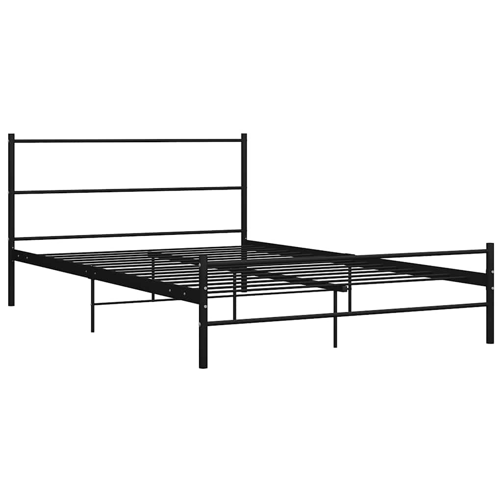Łóżko Metalowe Czarne Rama Łóżka Ze Stelażem Do Sypialni Pokoju 160 x 200 cm
