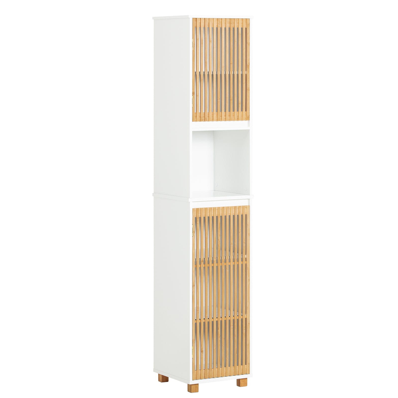 SoBuy BZR109-W Meuble Colonne de Salle de Bain sur Pieds avec 2 Portes SoBuy BZR109-W Meuble Colonne de Salle de Bain sur Pieds avec 2 Portes