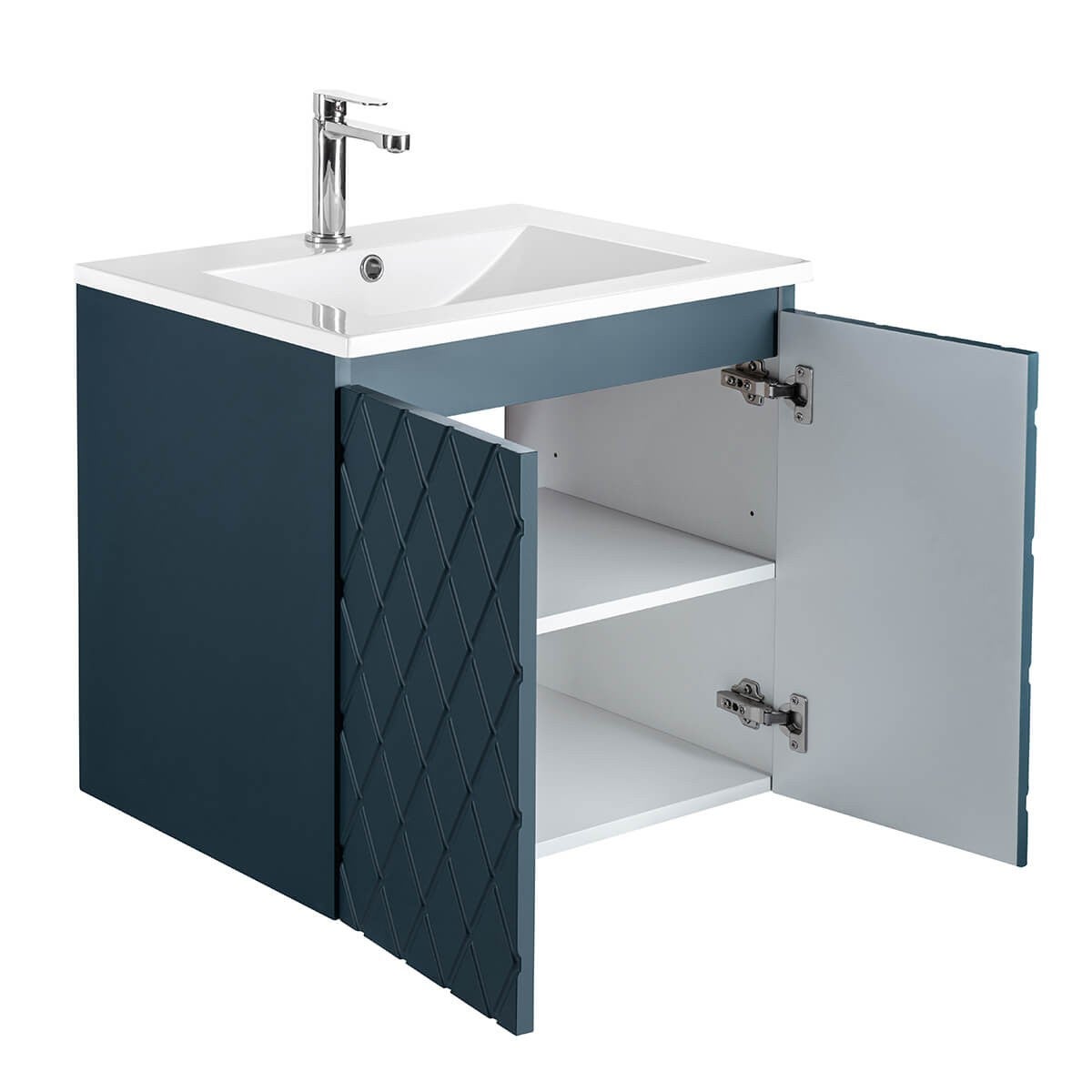 Meuble Prémonté sous vasque Bleu 2 portes 60CM LOSANGE - 4