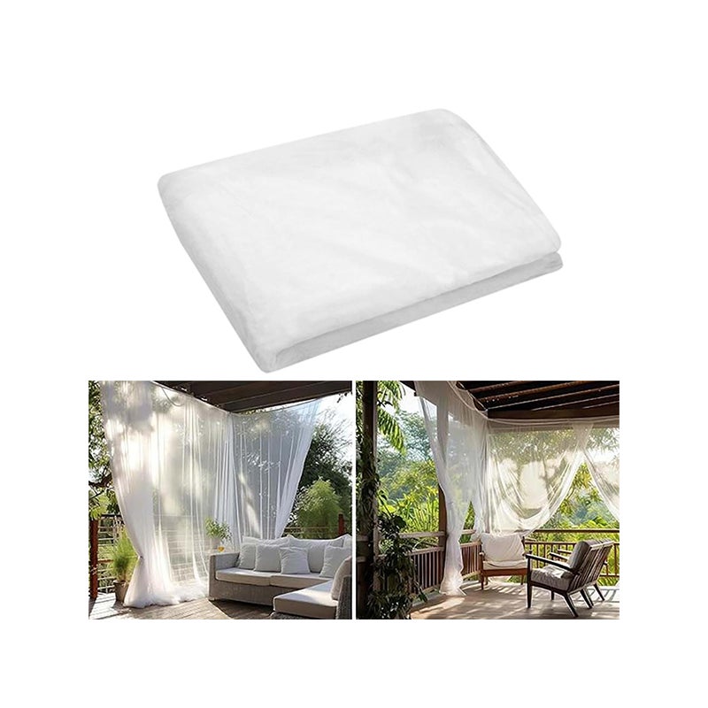 Zasłona do altany zewnętrznej z siatki odpornej na owady, biała moskitiera, osłona roślin (szerokość 2,4 * długość 10 m)