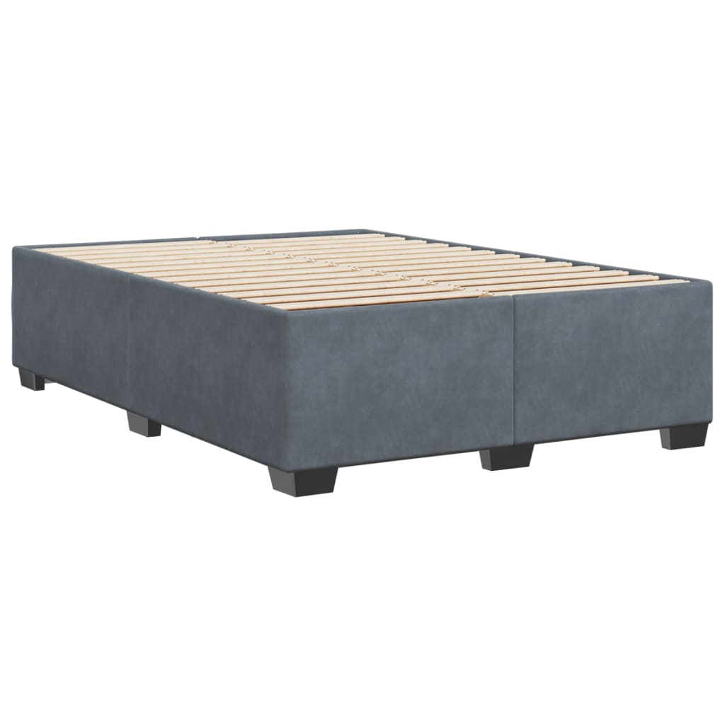 Cadre de lit sans matelas gris foncé 160 x 200 cm en velours - 6