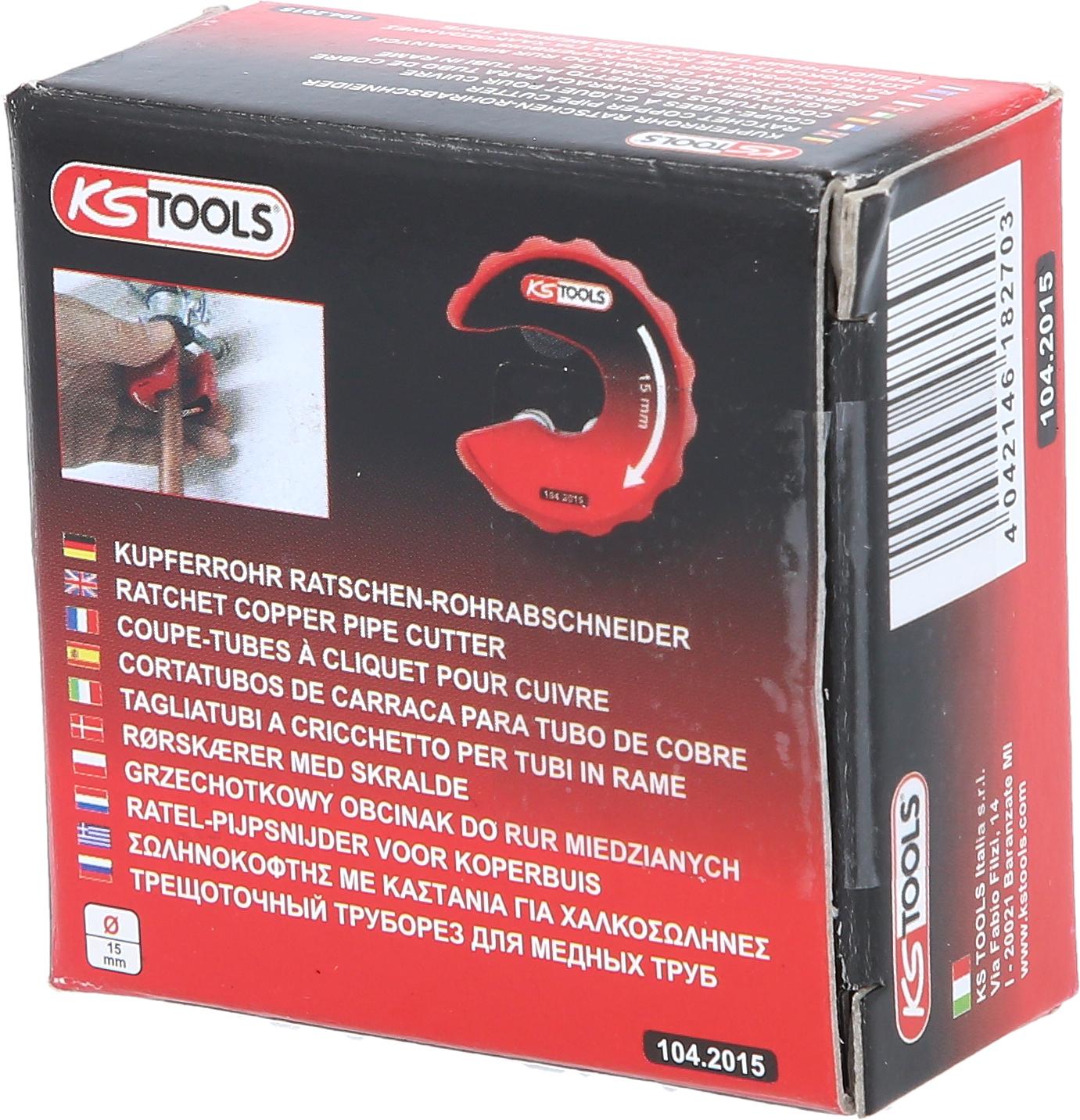 KS TOOLS Coupe-tubes à cliquet pour tubes en cuivre, 15 mm - 5