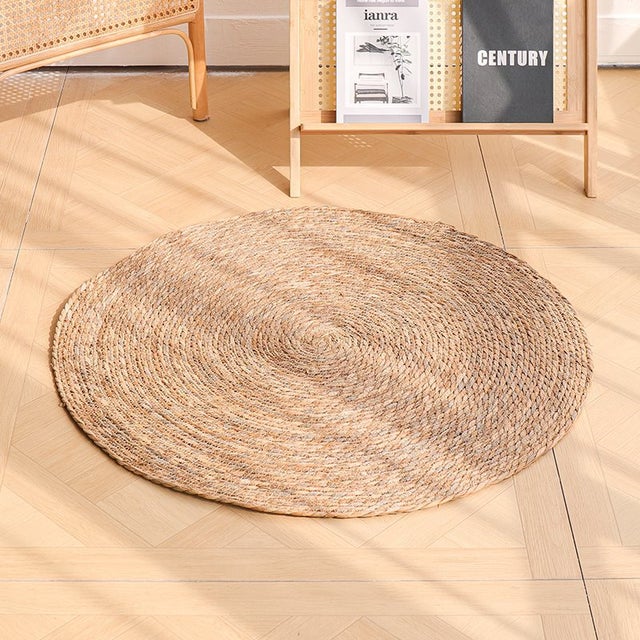 Tapis rond tissé à la main, tapis à gratter pour chat en jonc naturel, tapis de sol universel de 40 cm, adapté à la chambre à coucher, au salon