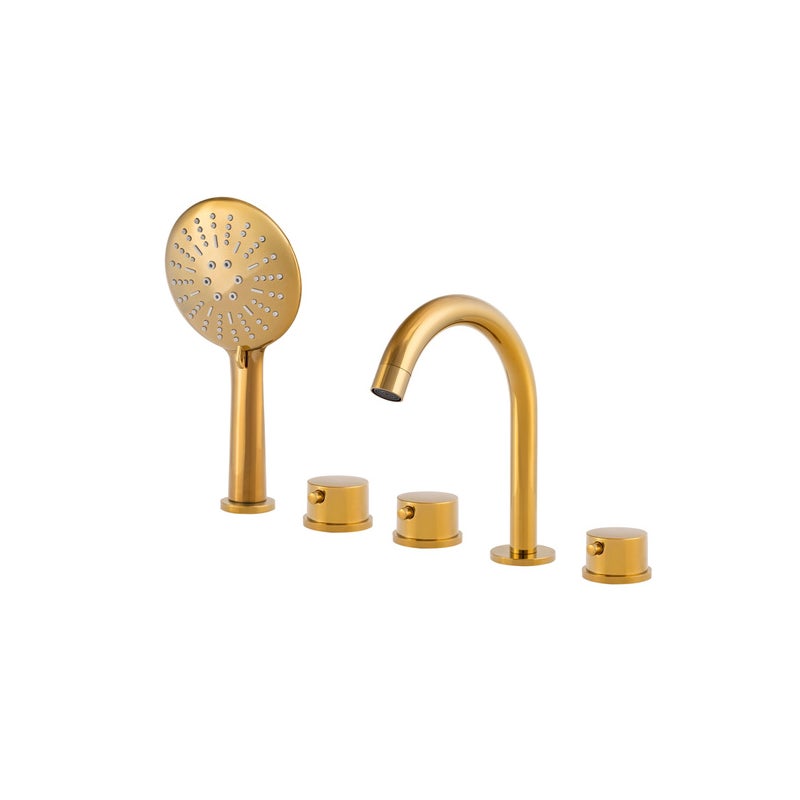 BATERIA WANNOWA 5-OTWOROWA NAWANNOWA STOJĄCA ZŁOTA