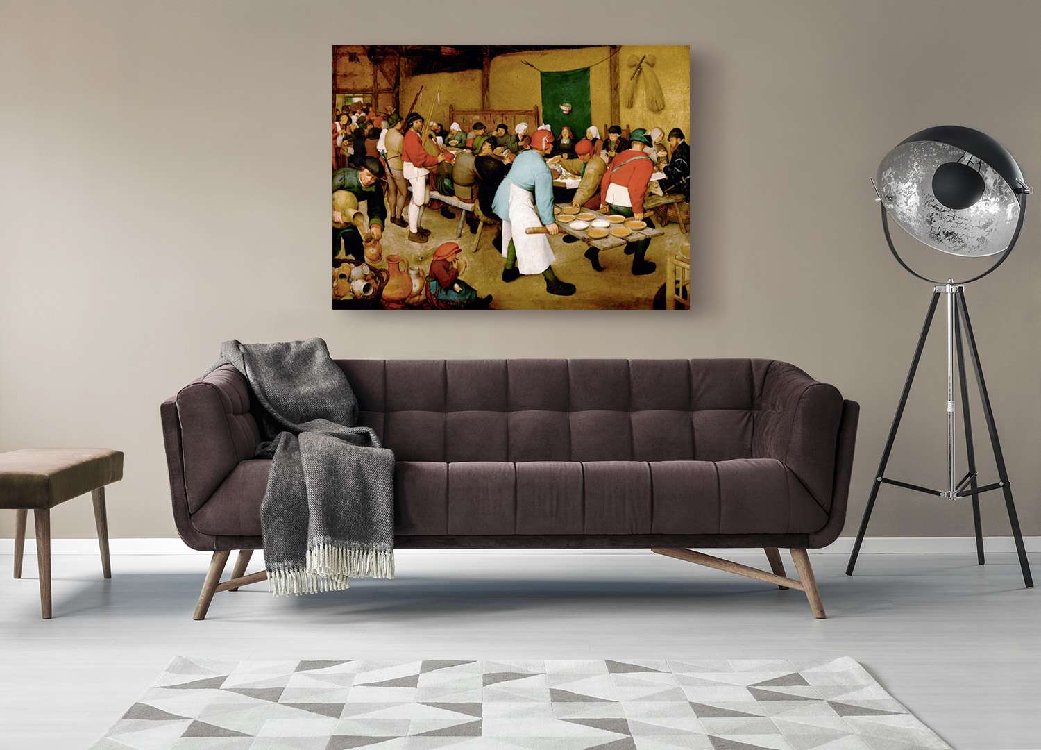 Peinture, impression sur toile - Pieter Bruegel l'Ancien, mariage paysan - 100x70 cm - 3