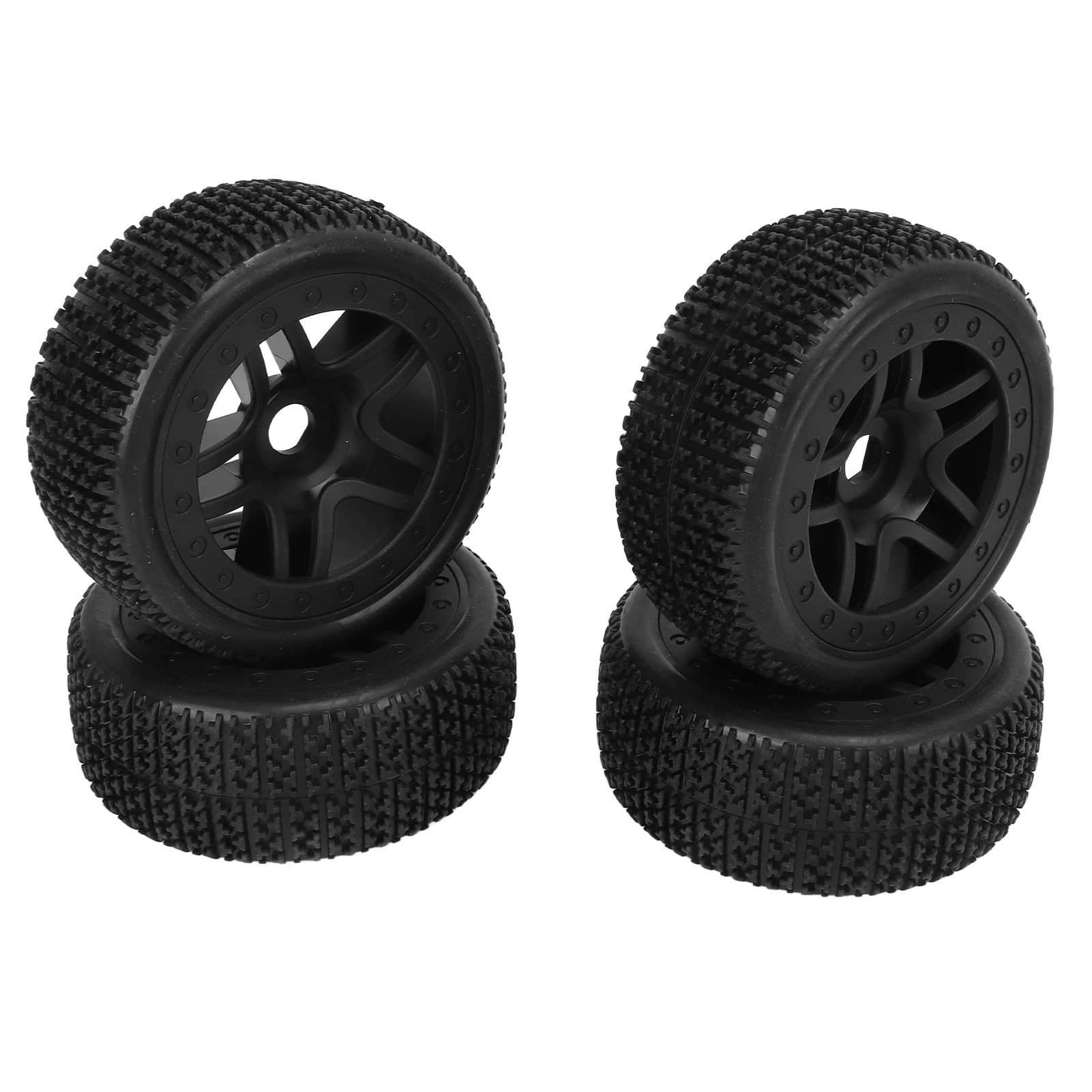 CHICIRIS Pneus de Voiture Rc 4 Pièces, Roues Améliorées en Caoutchouc Antidérapantes 70x26mm pour Modèles de Rallye 1/10 et Plaisir Hors Route (White