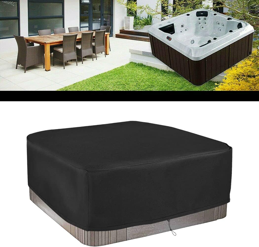 Housse de protection pour spa de jardin, tissu Oxford 210D, imperméable et résistant aux UV, adaptée aux spas extérieurs (220 x 220 x 85 cm) - 2