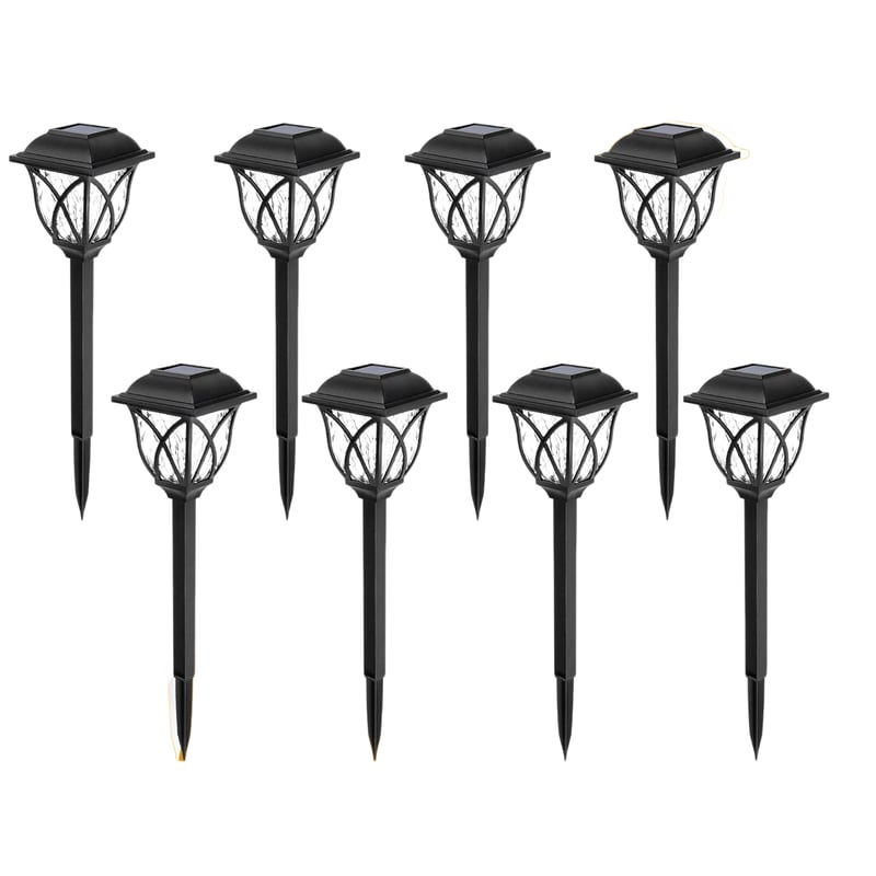 Zestaw 8 dekoracyjnych lampek LED zasilanych energią słoneczną do ogrodów, tarasów i aranżacji krajobrazowych (białe światło)
