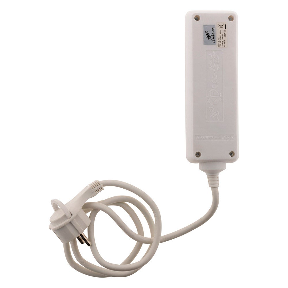 Bloc 3 prises avec fiche extra plate - Blanc - 1m - Zenitech - 5