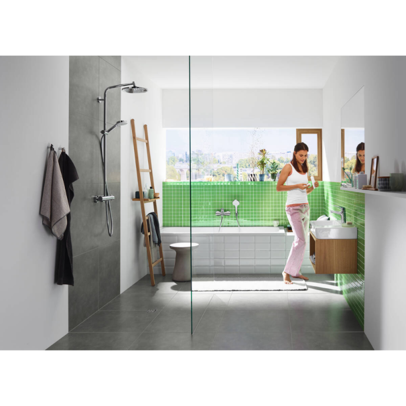 Colonne de douche thermostatique HANSGROHE Crometta S 240 chromé + tablette AddStoris - 3