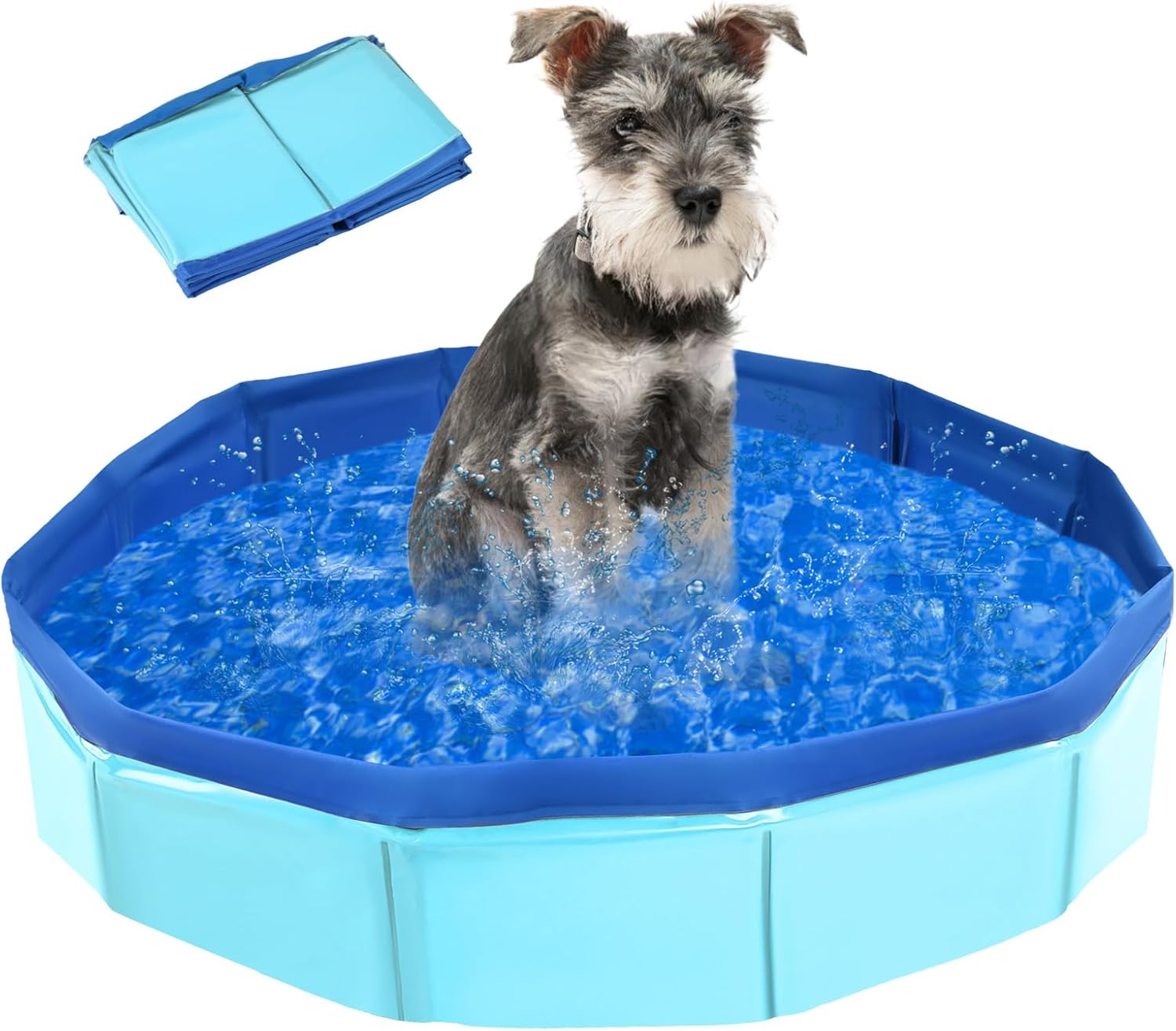 Piscine Pliable Pour Chien 80 Cm – Pataugeoire Non Gonflable En PVC, Baignoire Portable Pour Animaux Et Bébés, Antidérapant