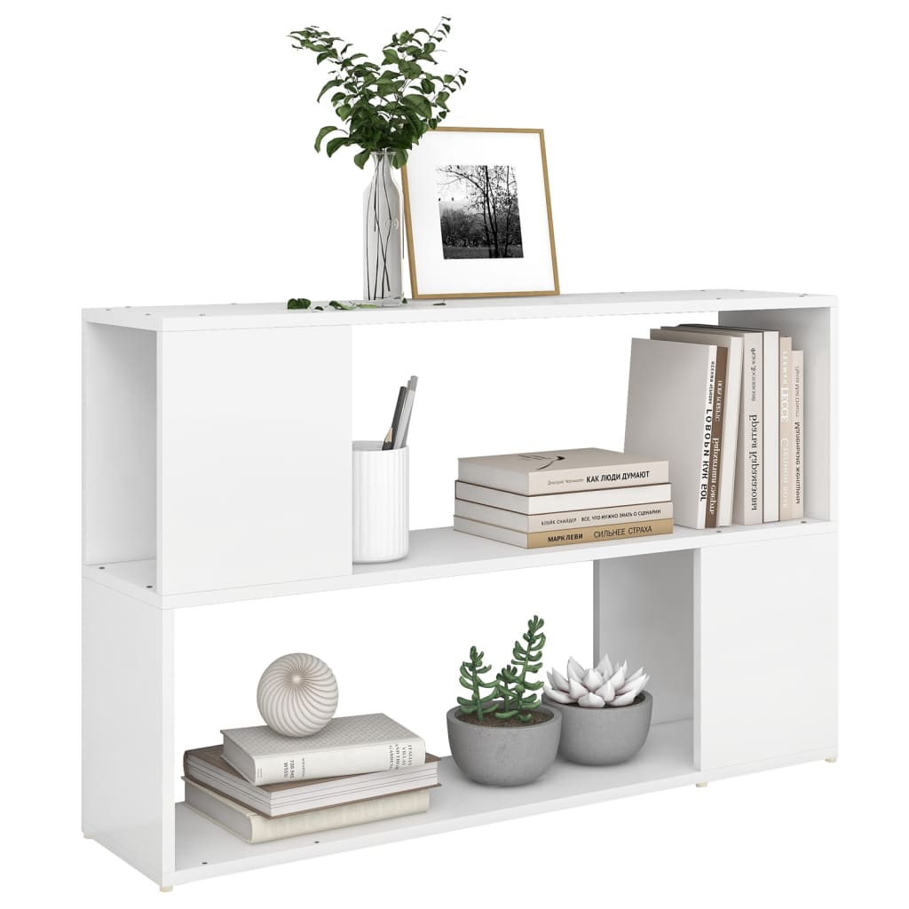 Estantería Librería，Armario de libros madera contrachapada blanco 100x24x63 cm CFW54636 - 5