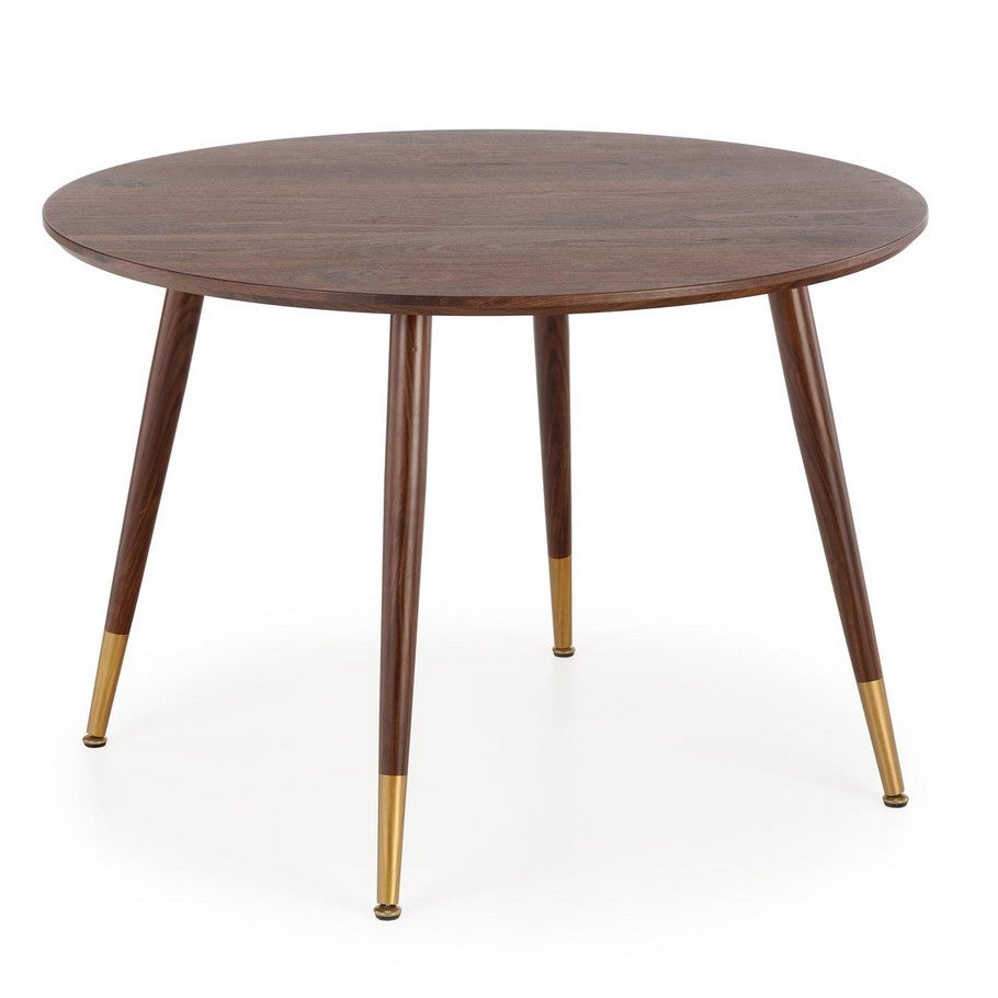 Table de salle à manger ronde aspect noyer GROIX | Leroy Merlin