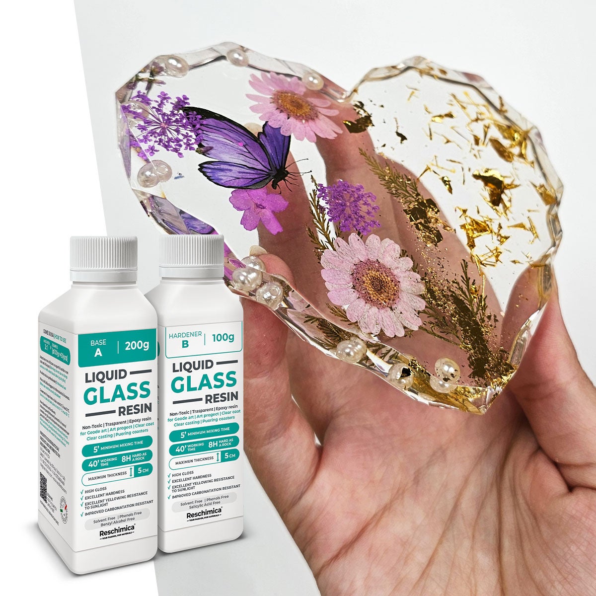Resina epoxi transparente Liquid Glass - Ideal para bricolaje, joyería ...